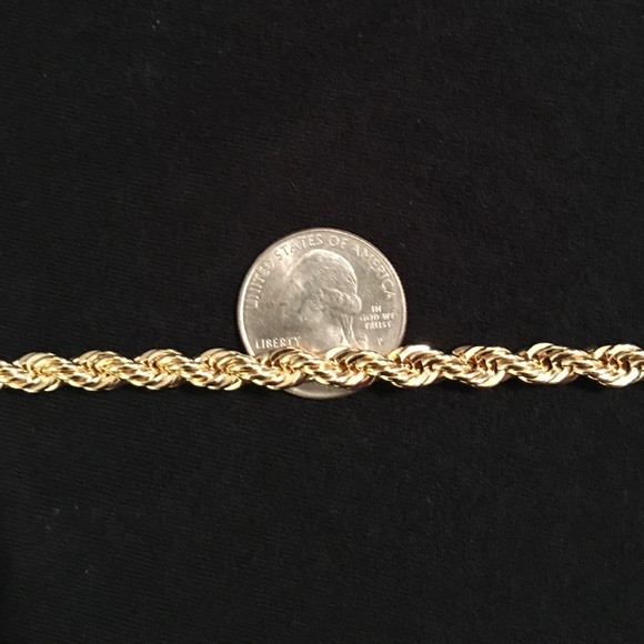Gold Chain Rope Chain Necklace 24in 6mm - Picture 4 of 4